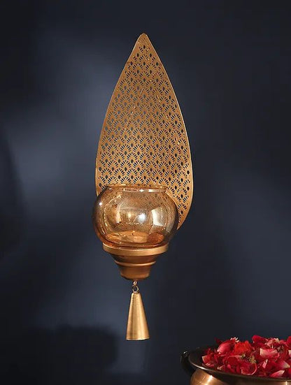 Golden Jali Candle holder