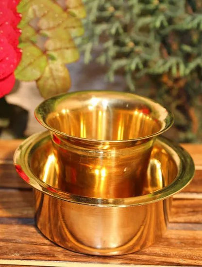 Golden Brass Pital Davara Filter Coffee Tumbler